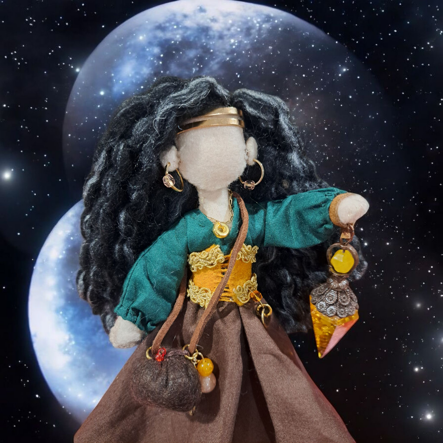 Fortune-teller/ Seer doll, OOAK One of a kind mixed media art doll, fantasy art doll, Warrior woman, Fabric art doll, Fantasy figurine.