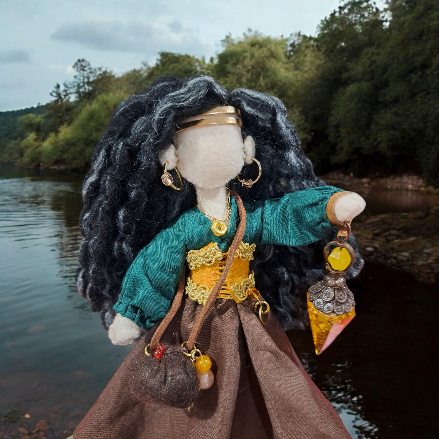 Fortune-teller/ Seer doll, OOAK One of a kind mixed media art doll, fantasy art doll, Warrior woman, Fabric art doll, Fantasy figurine.