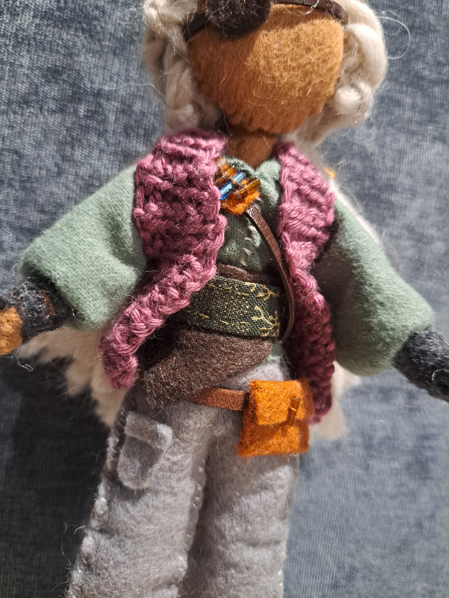 OOAK One of a Kind mixed media art doll. Medieval art doll. Pirate character figurine. Warrior woman. Fabric art doll. Fantasy figurine.