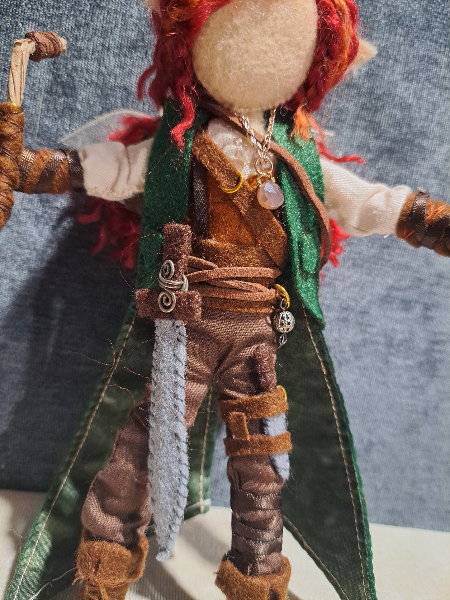 Rogue Theif doll, OOAK One of a kind mixed media art doll, fantasy art doll, Warrior woman, Fabric art doll, Fantasy figurine