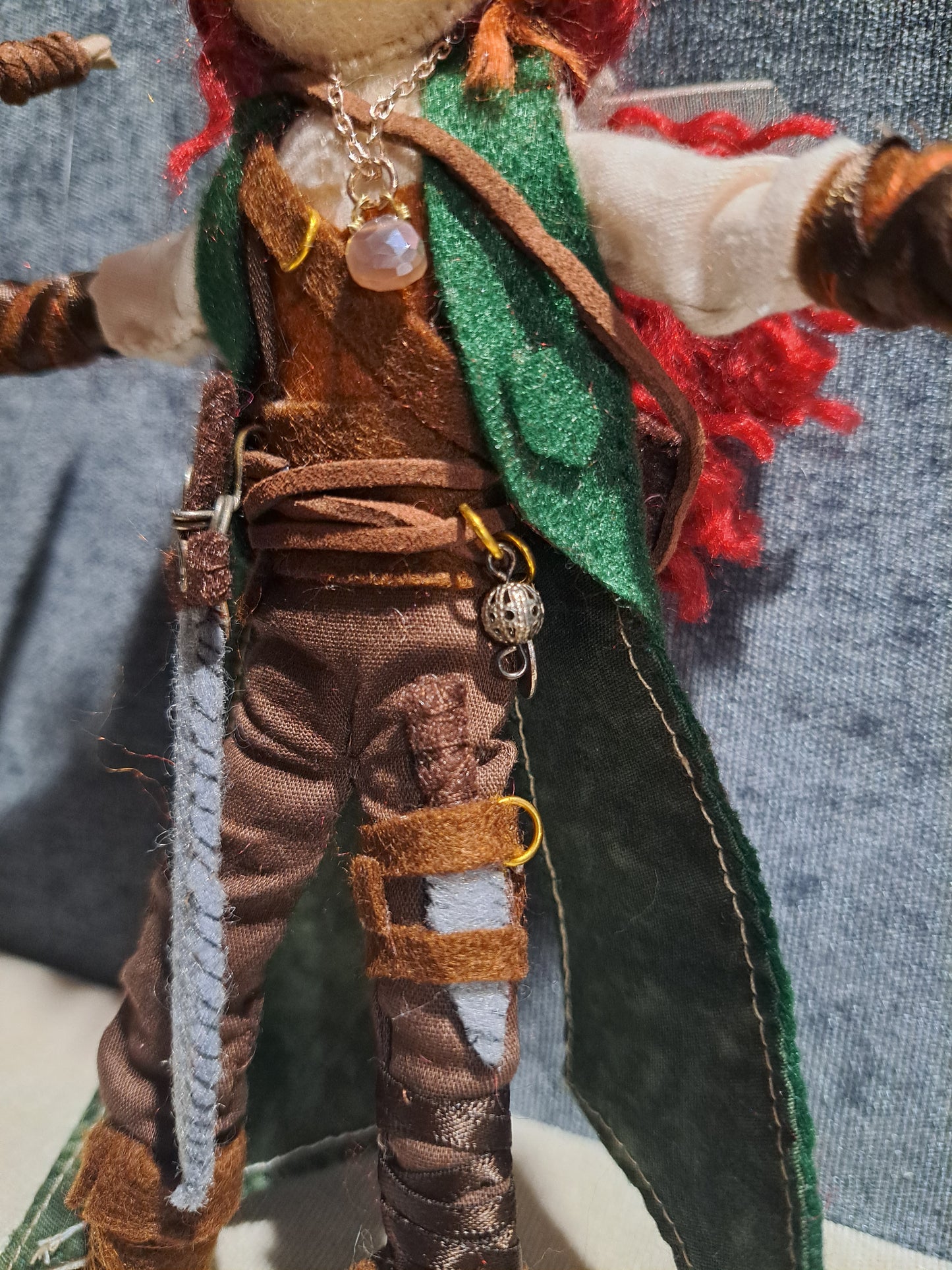 Rogue Theif doll, OOAK One of a kind mixed media art doll, fantasy art doll, Warrior woman, Fabric art doll, Fantasy figurine