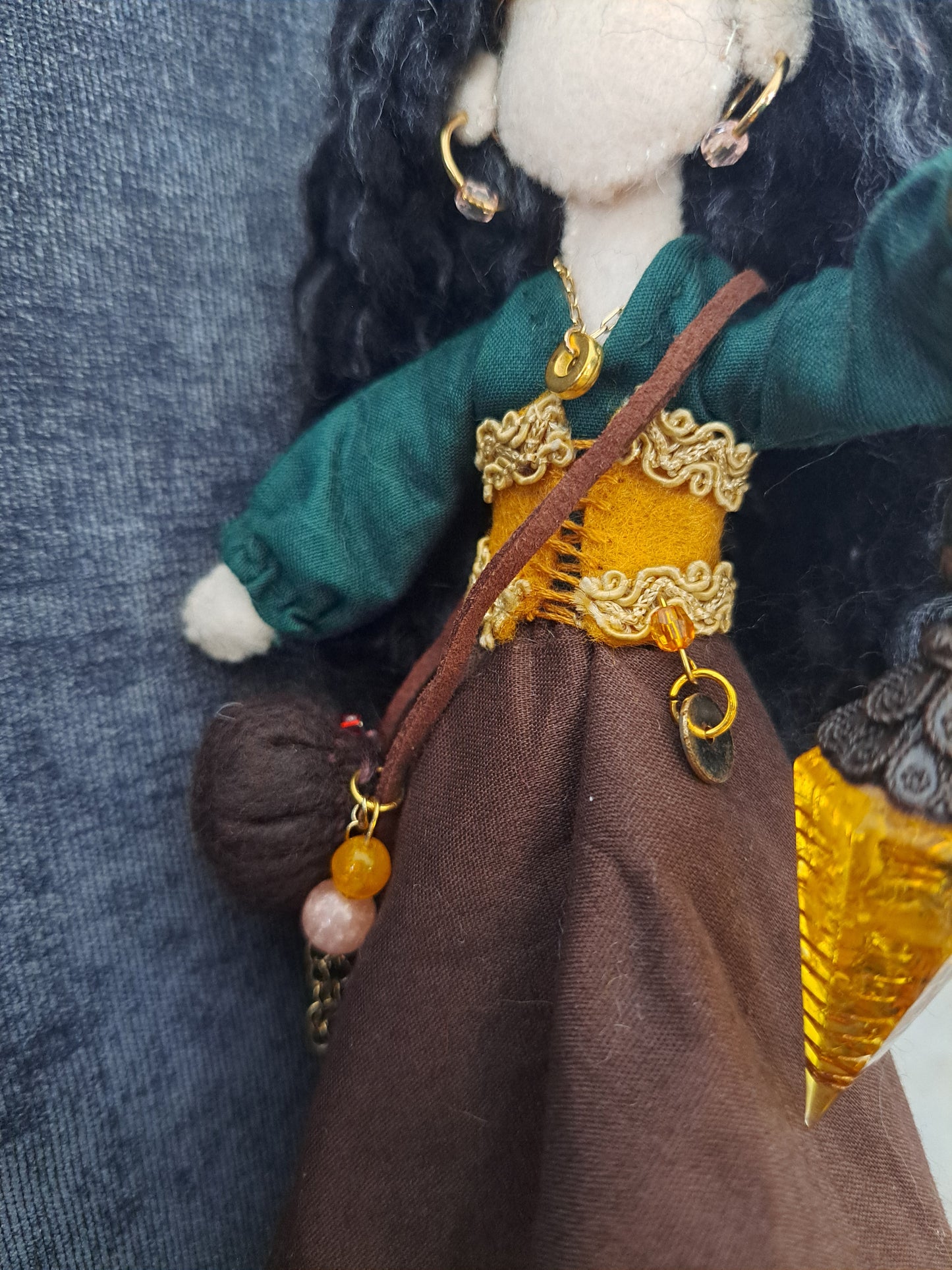 Fortune-teller/ Seer doll, OOAK One of a kind mixed media art doll, fantasy art doll, Warrior woman, Fabric art doll, Fantasy figurine.