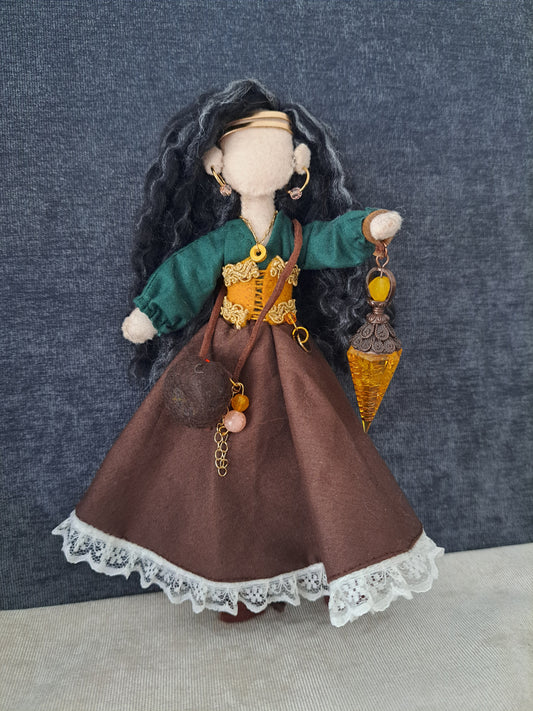 Fortune-teller/ Seer doll, OOAK One of a kind mixed media art doll, fantasy art doll, Warrior woman, Fabric art doll, Fantasy figurine.